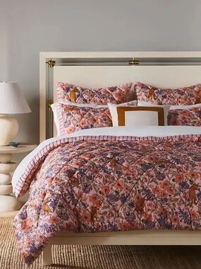 New Anthropologie MAEVE Organic Sateen Adelaide Quilt King Size